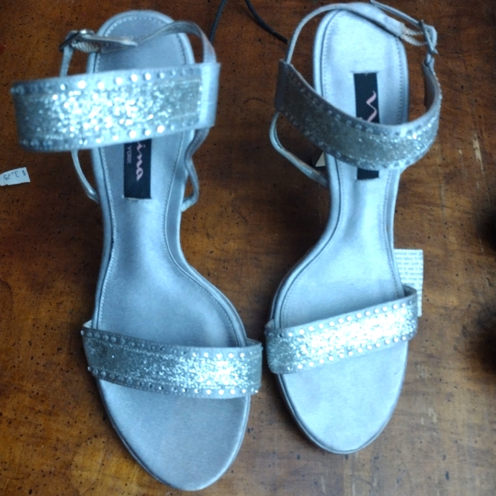 Nina New York Silver Stiletto Heels